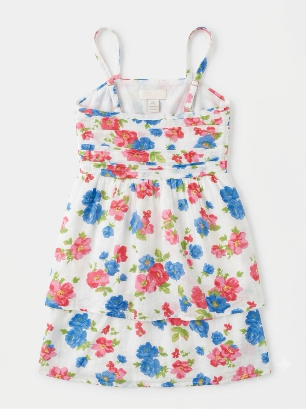 Abercrombie & Fitch White Floral Tiered Sundress with Blue & Pink Flowers Girls
